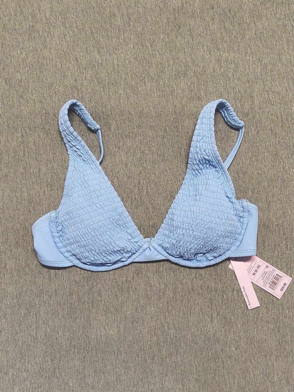 Wild Fable Women’s Smocked Underwire Bikini Top – Blue (Size M)